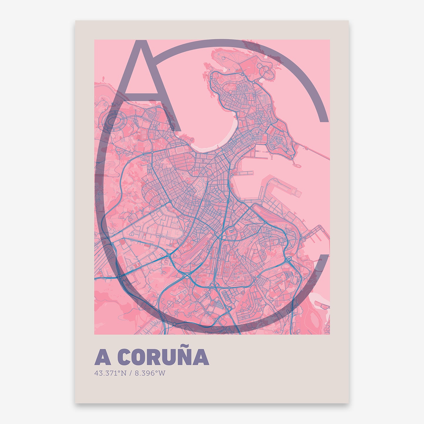 A Coruña Map V07 Tuscan / No Frame / No