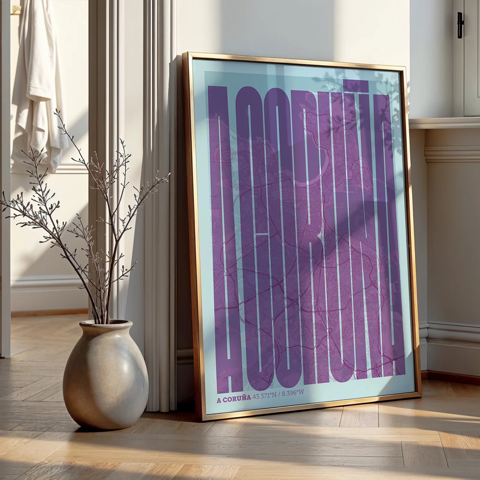 Recuerdo gráfico de A Coruña – Lámina tipográfica contemporánea