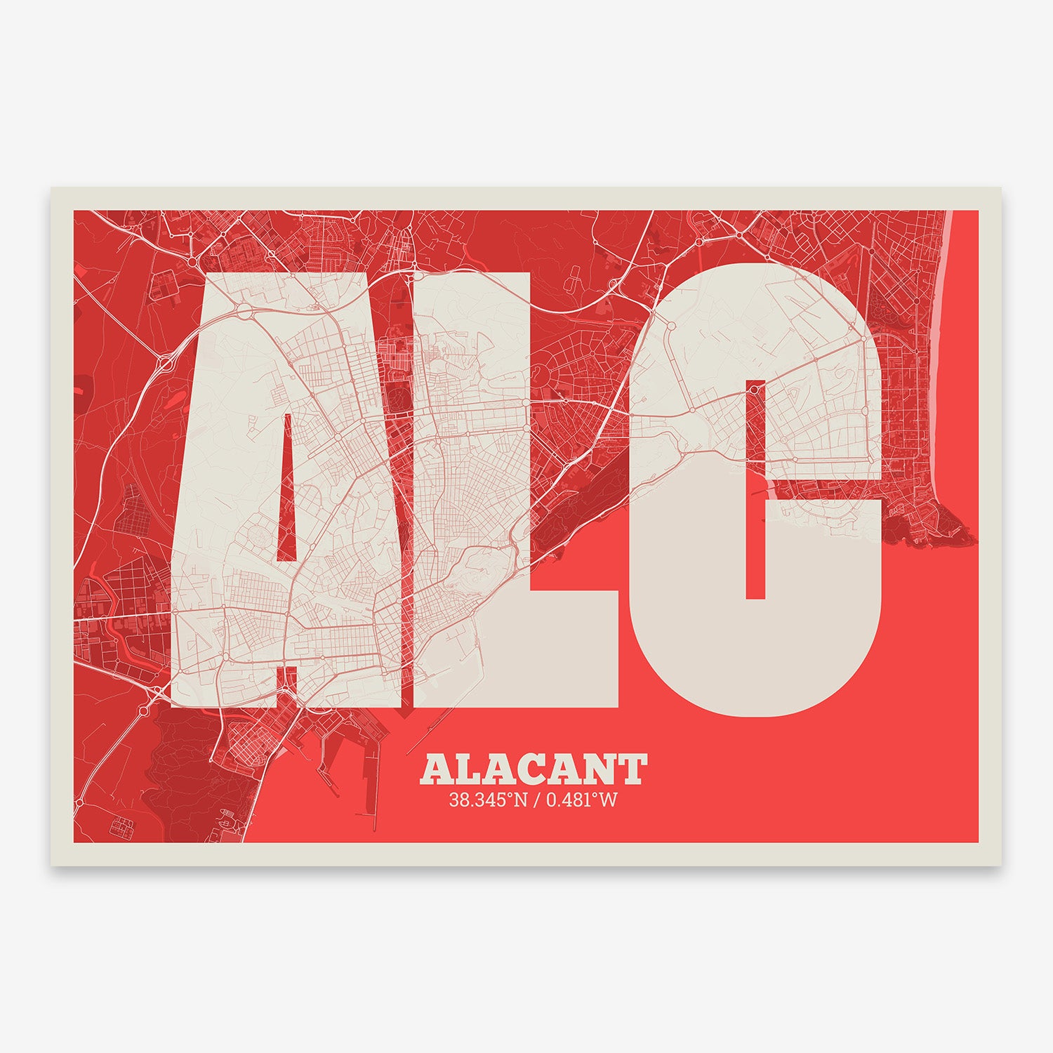 Alacant Map V02 Boho / No Frame / No