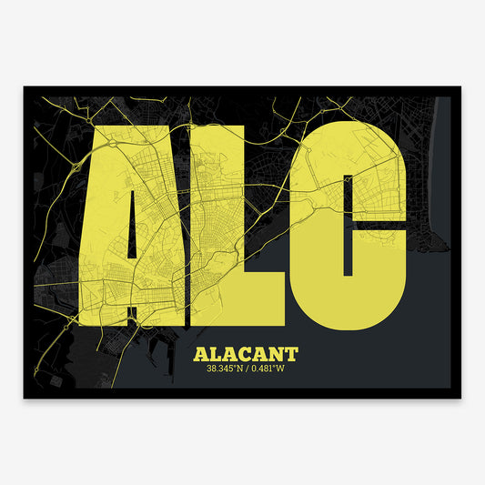 Alacant Map V02 Night / Frame / Yes