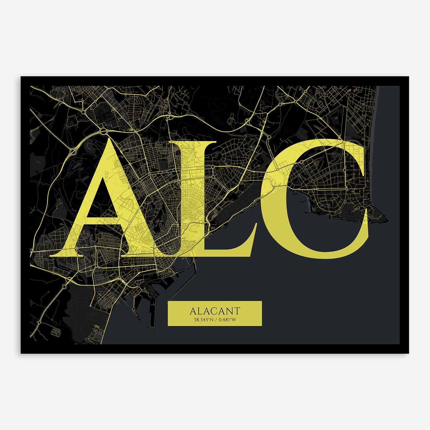 Alacant Map V06 Night / No Frame / No