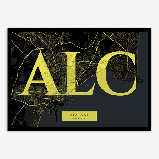 Alacant Map V06 Night / Frame / Yes