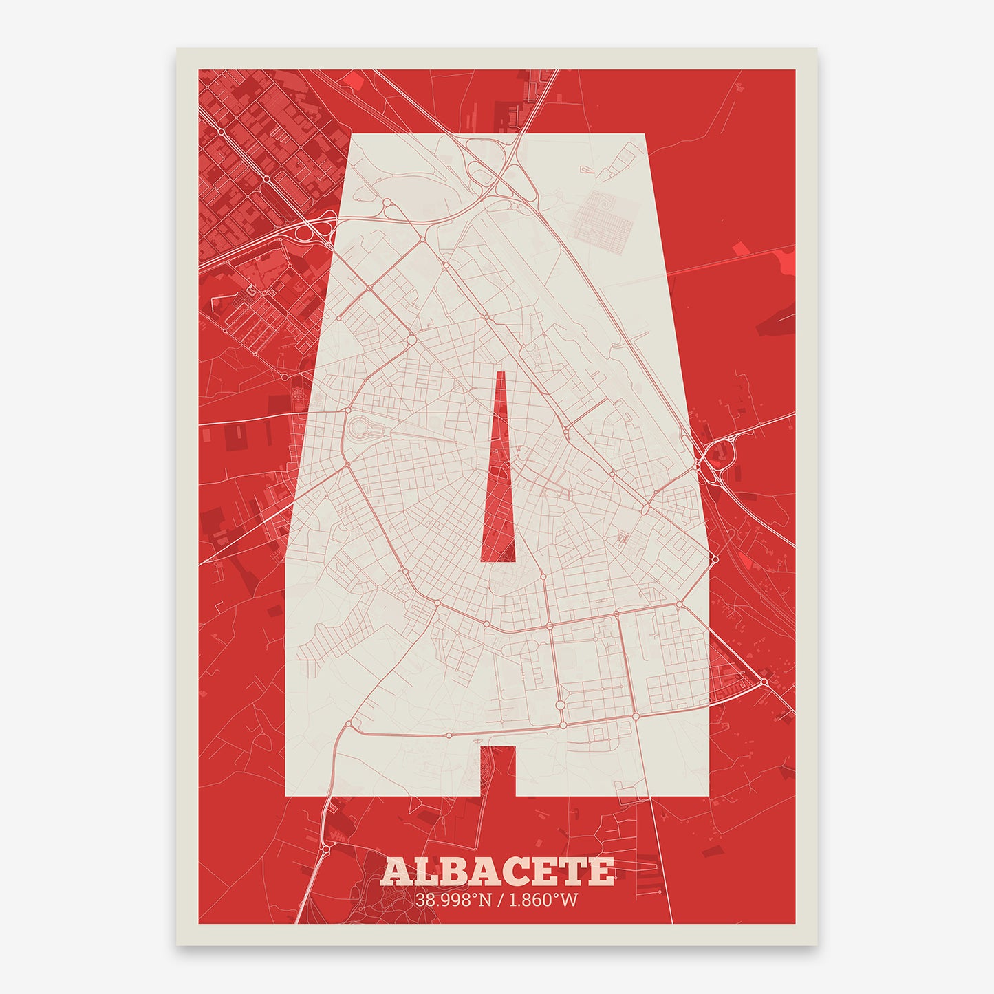 Albacete Map V02 Boho / No Frame / No