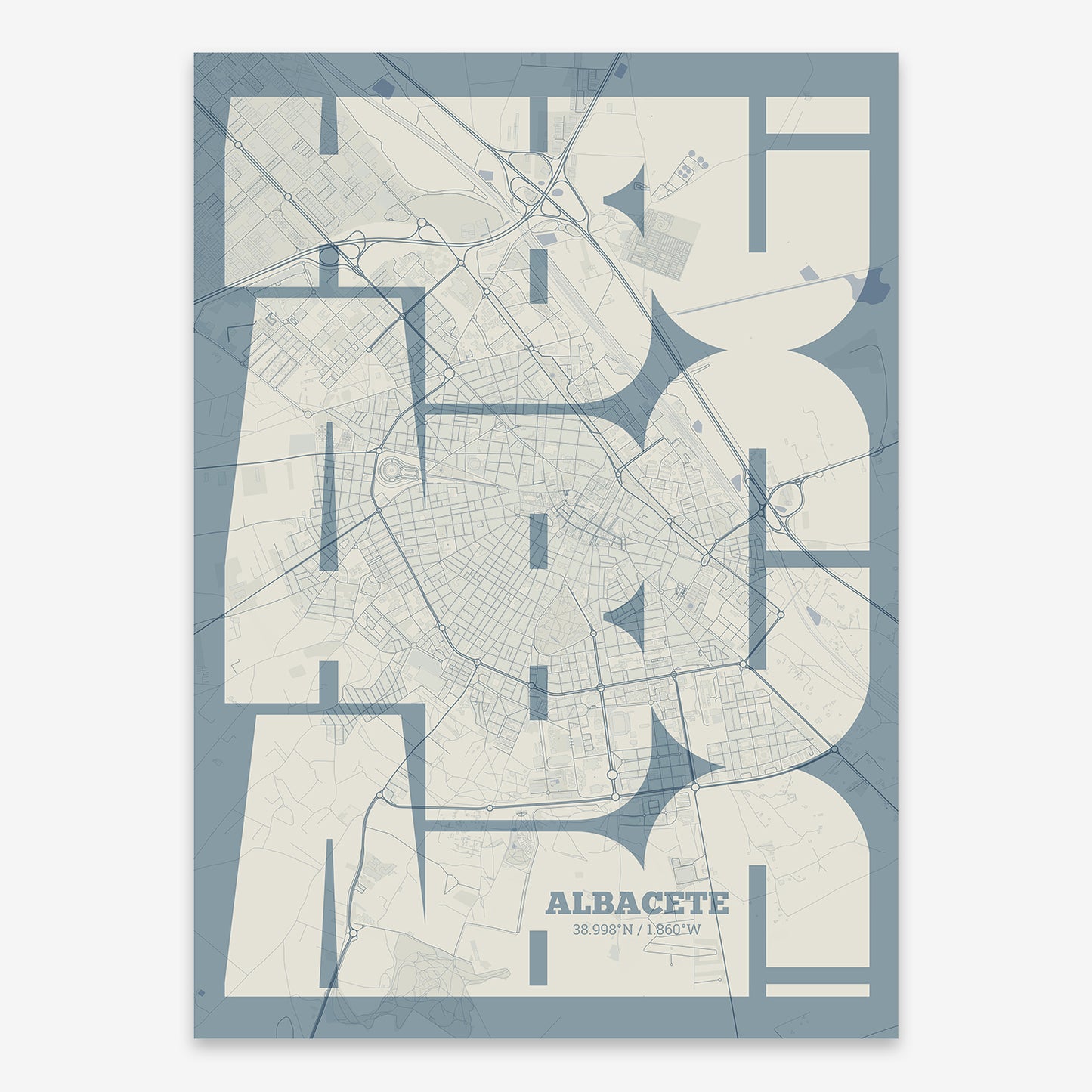 Albacete Map V03 Seaside / Frame / Yes