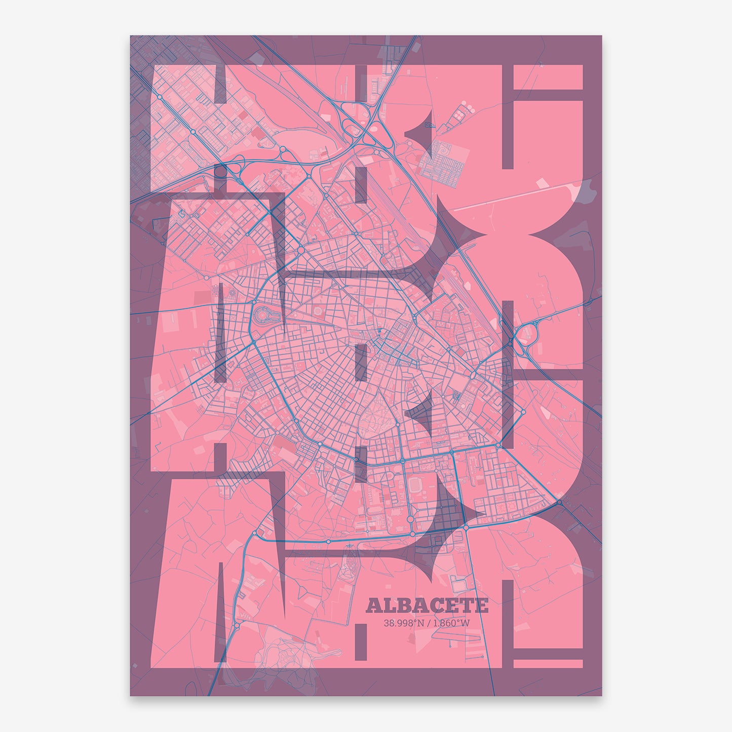 Albacete Map V03 Tuscan / No Frame / Yes