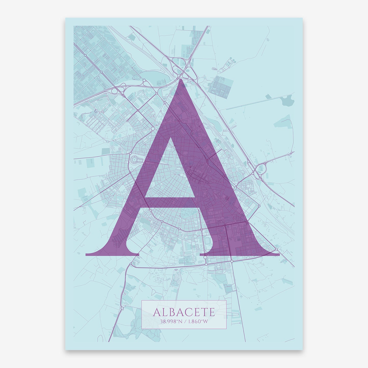 Albacete Map V06 Shabby / No Frame / No