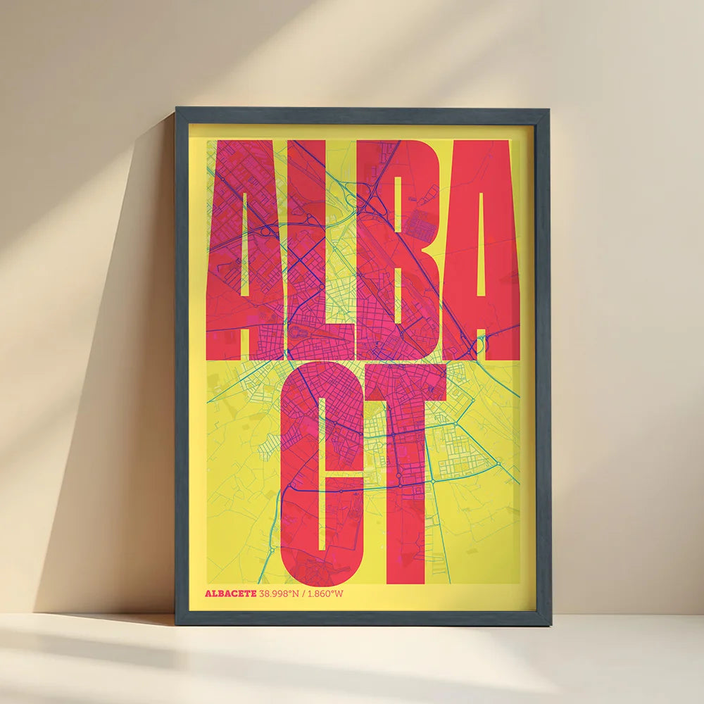 Graphic souvenir of Albacete – Contemporary typographic print