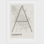 Lámina tipográfica de Albacete – diseño Ultrafina, sin marco sobre papel