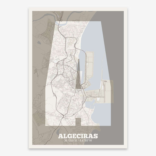 Decorative print of Algeciras – Modern typographic art