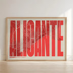 Graphic souvenir of Alicante – Contemporary typographic print