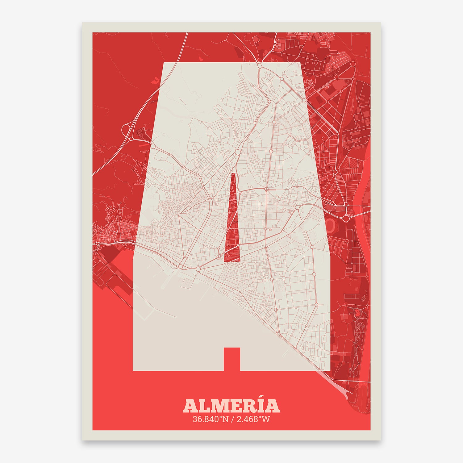 Almeria Map V02 Boho / No Frame / No