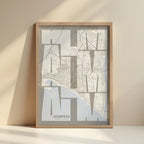 Artistic poster of Almería with geometric typography - Personalized decoration