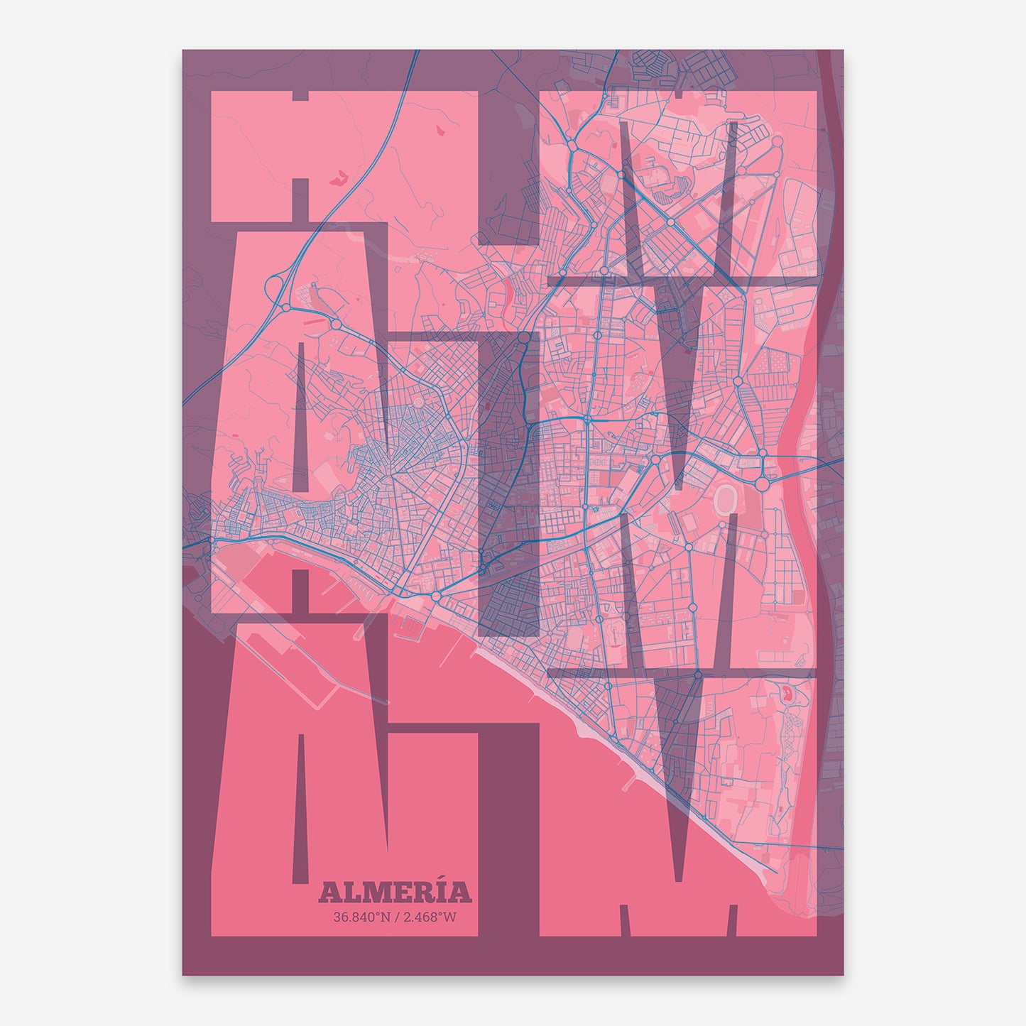 Almeria Map V03 Tuscan / Frame / No