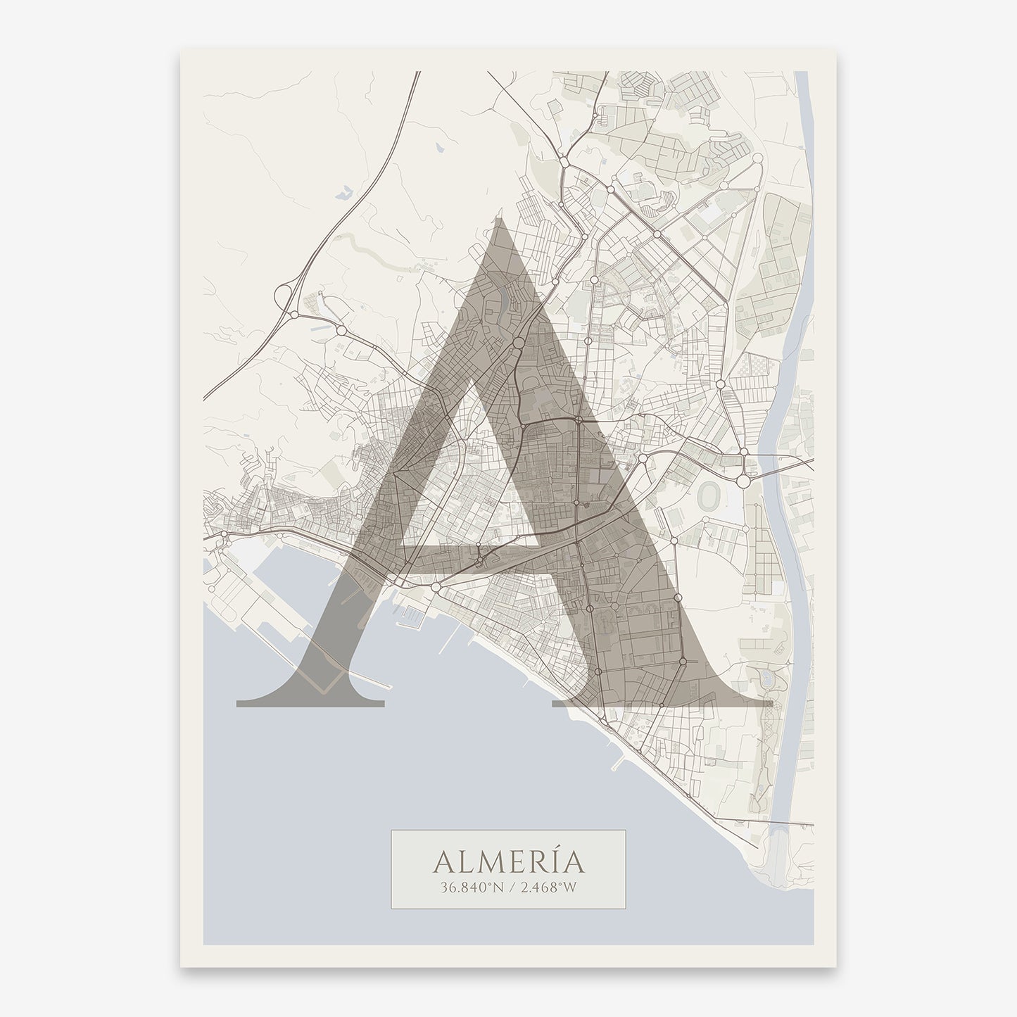 Almeria Map V06 Rustic / No Frame / No