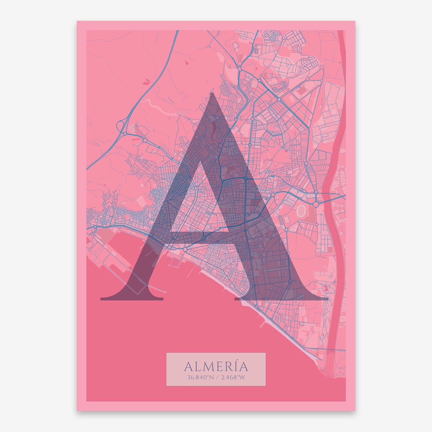 Almeria Map V06 Tuscan / Frame / No