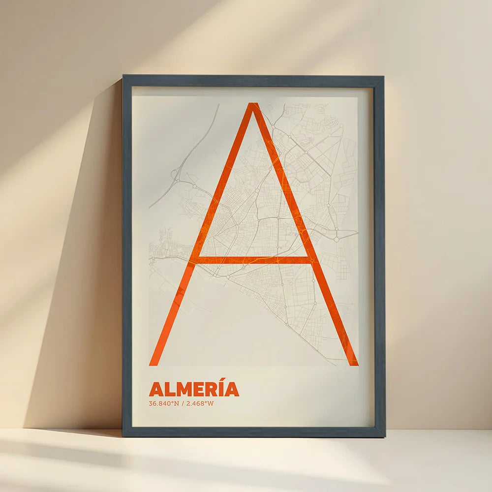 Decorative poster of Almería – Ultra-thin typographic art