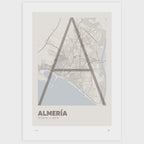Lámina tipográfica de Almeria – diseño Ultrafina, sin marco sobre papel