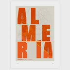 Lámina tipográfica de Almeria – diseño Revoltosa, sin marco sobre papel