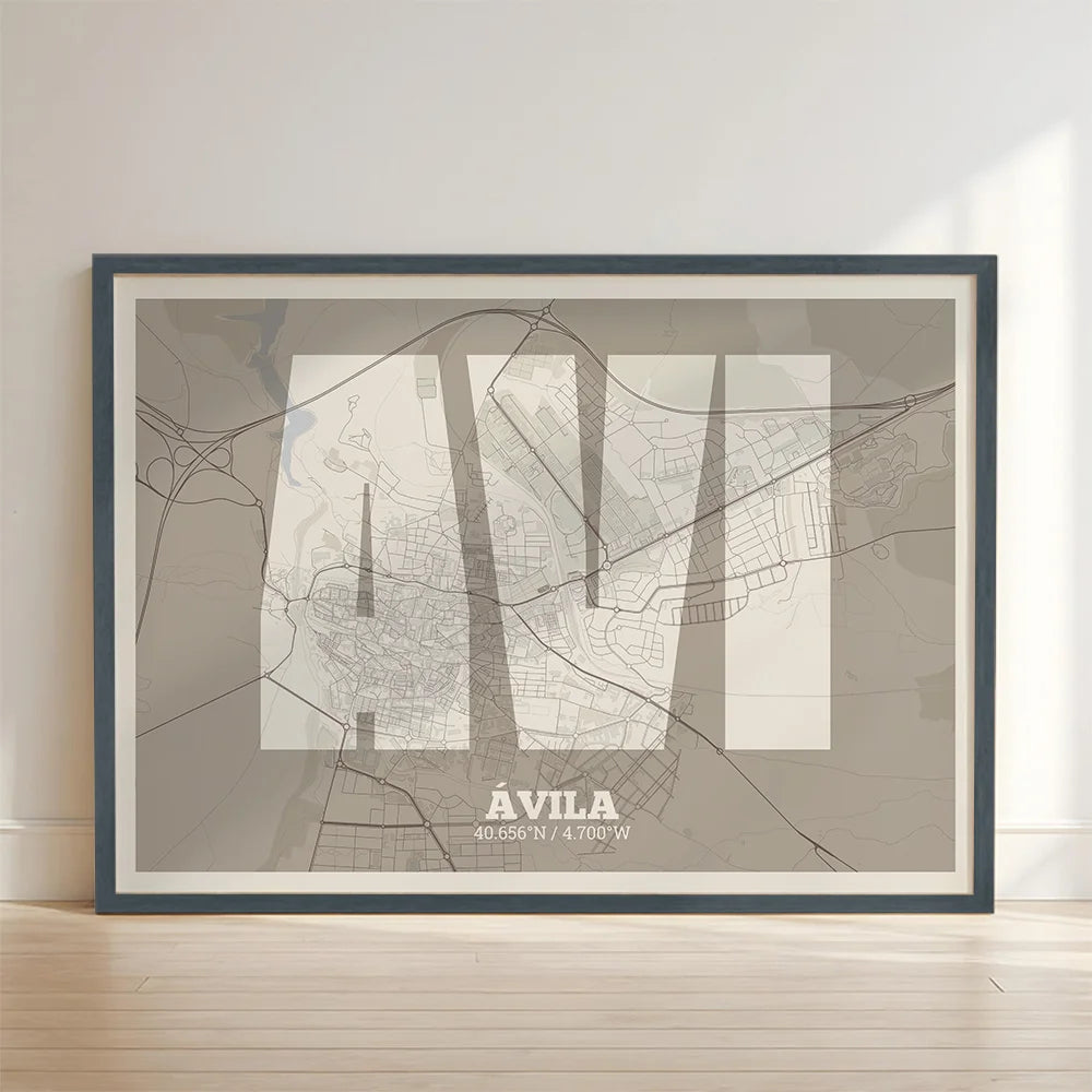 Decorative print of Ávila – Modern typographic art