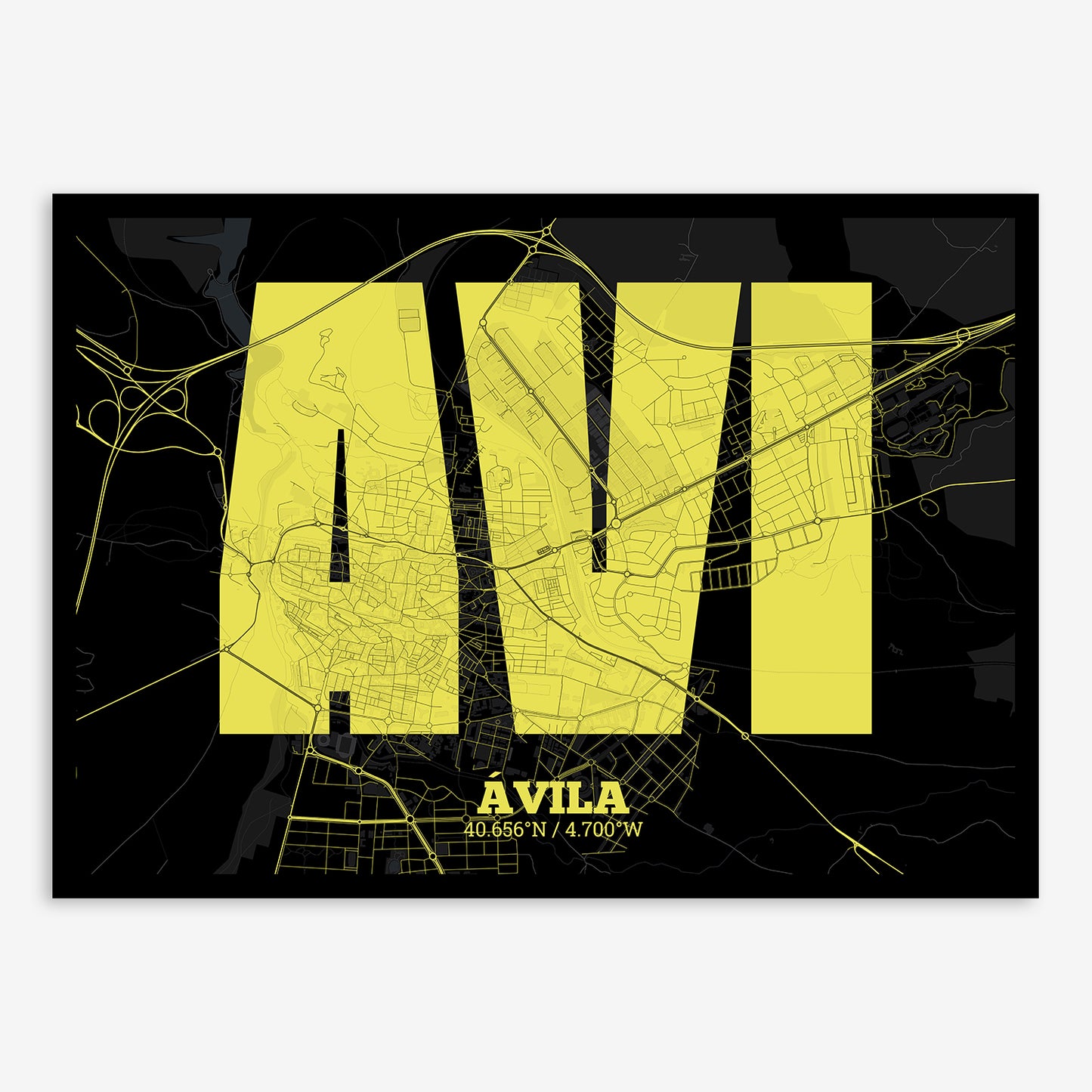 Avila Map V02 Night / No Frame / No