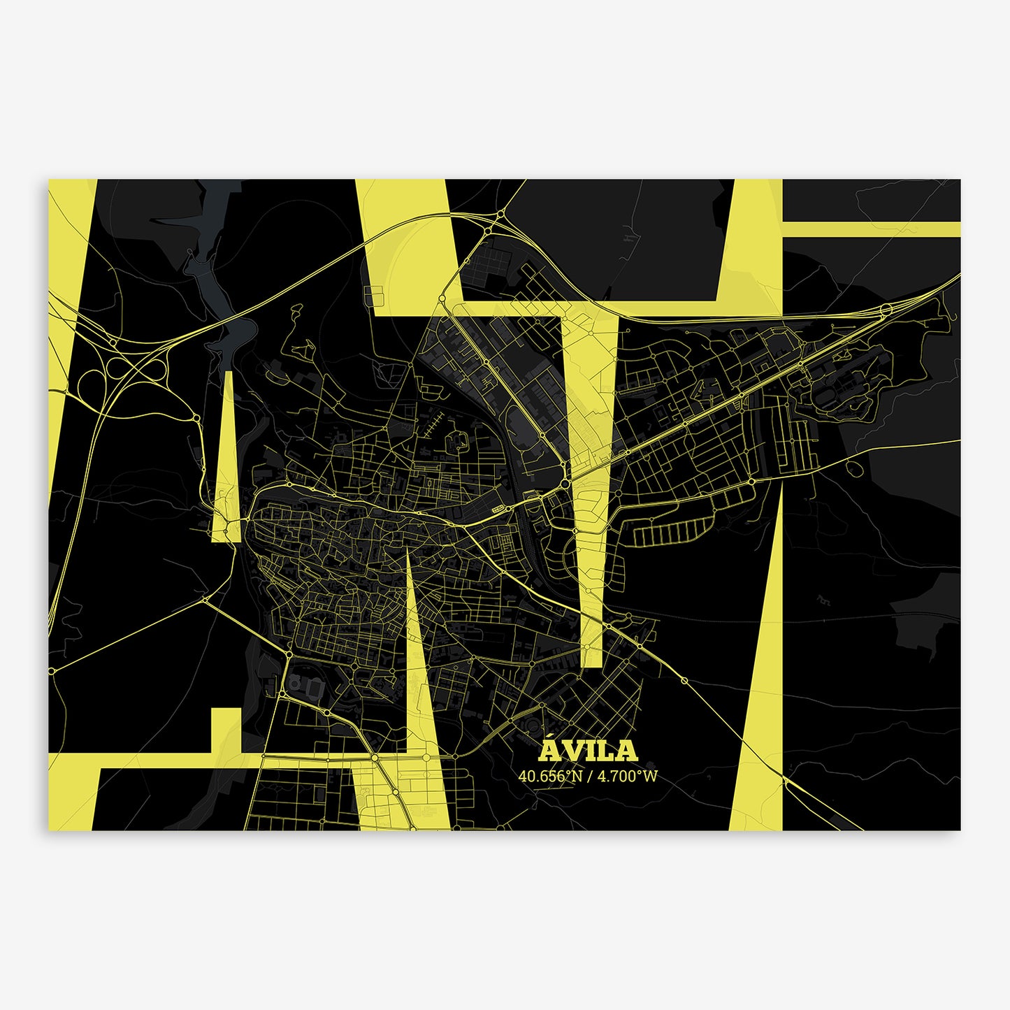 Avila Map V03 Night / Frame / Yes