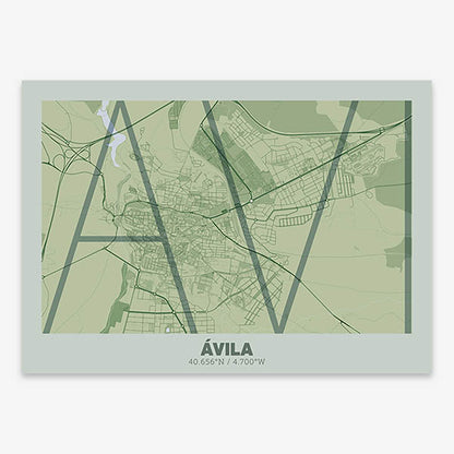 Poster of  composed with letters in extra light font printed on two green tones