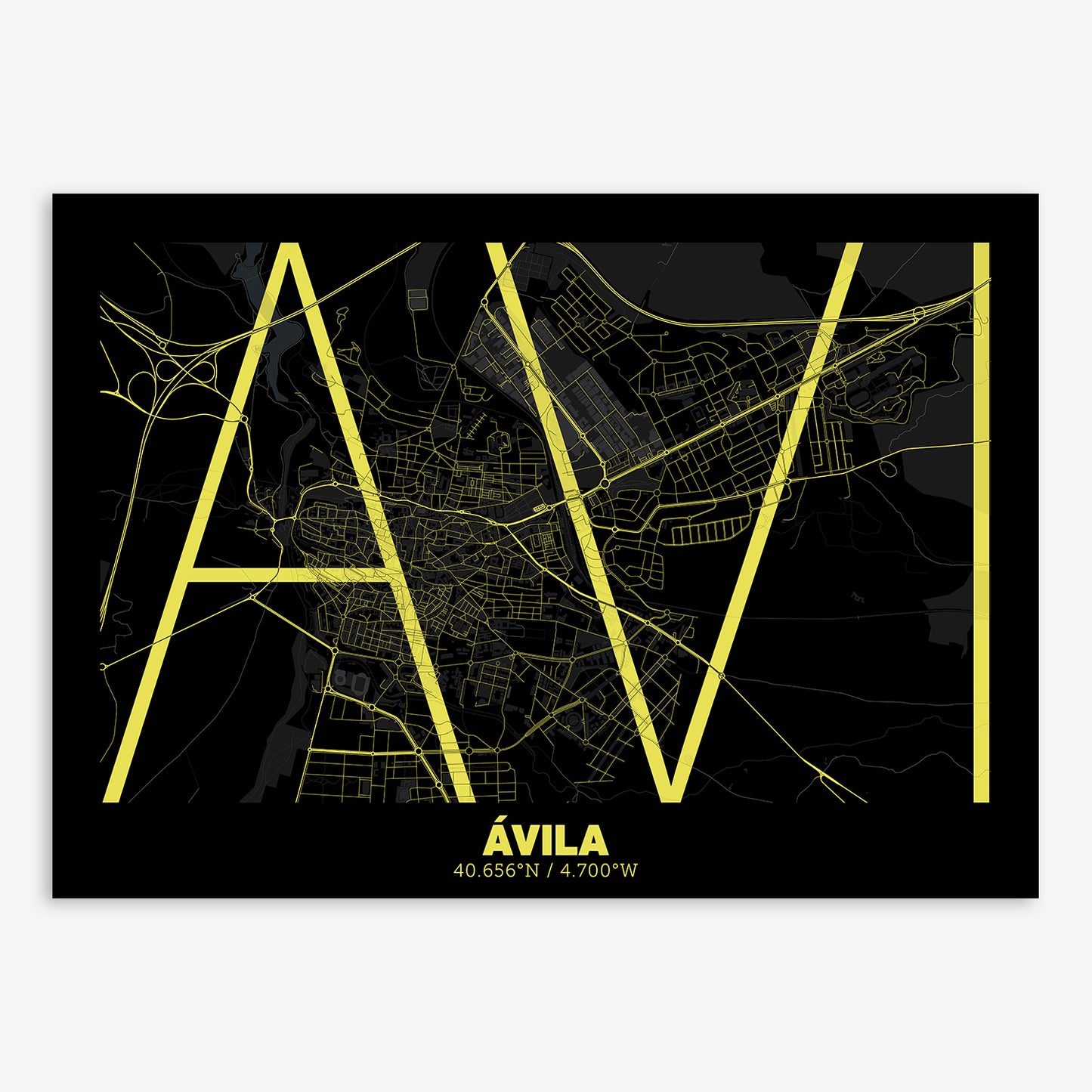 Avila Map V07 Night / No Frame / No