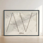 Decorative poster of Ávila – Ultra-fine typographic art