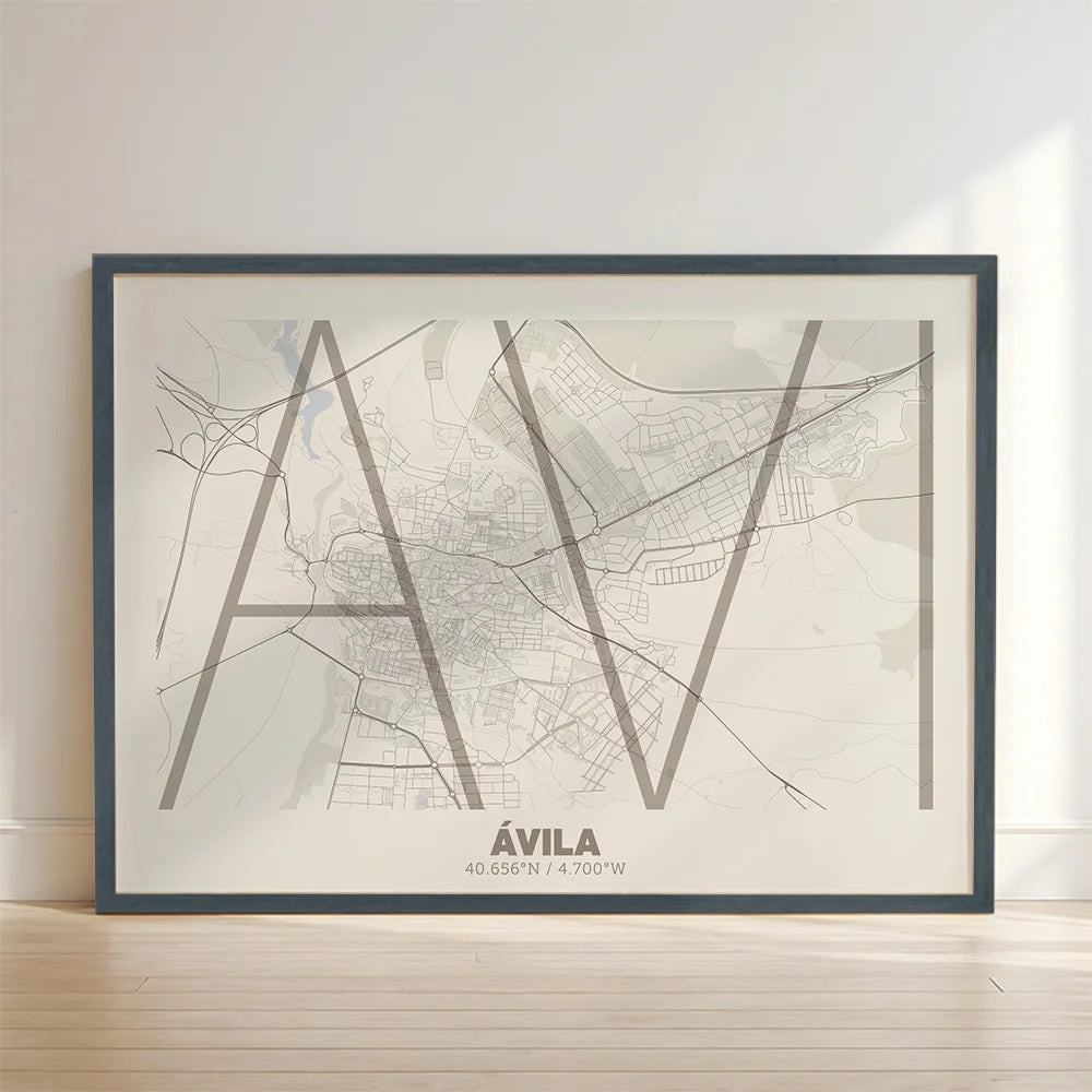 Decorative poster of Ávila – Ultra-fine typographic art