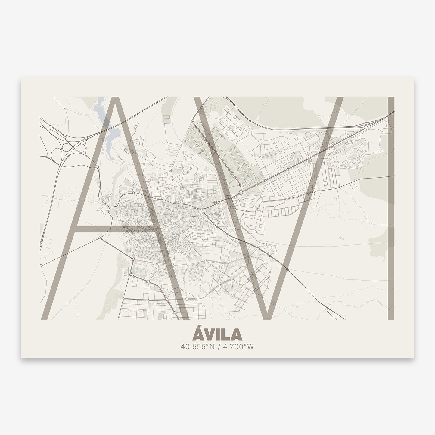 Avila Map V07 Rustic / No Frame / No