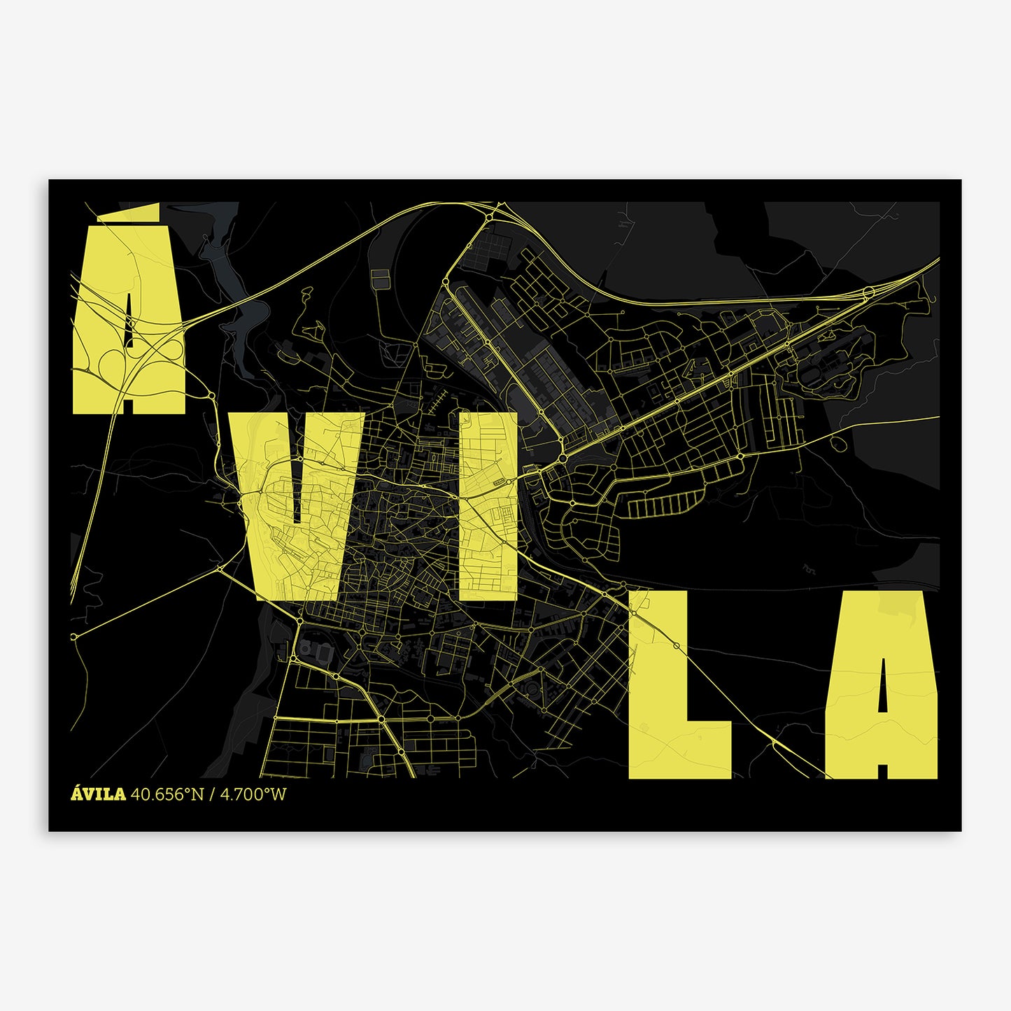 Avila Map V08 Night / No Frame / No