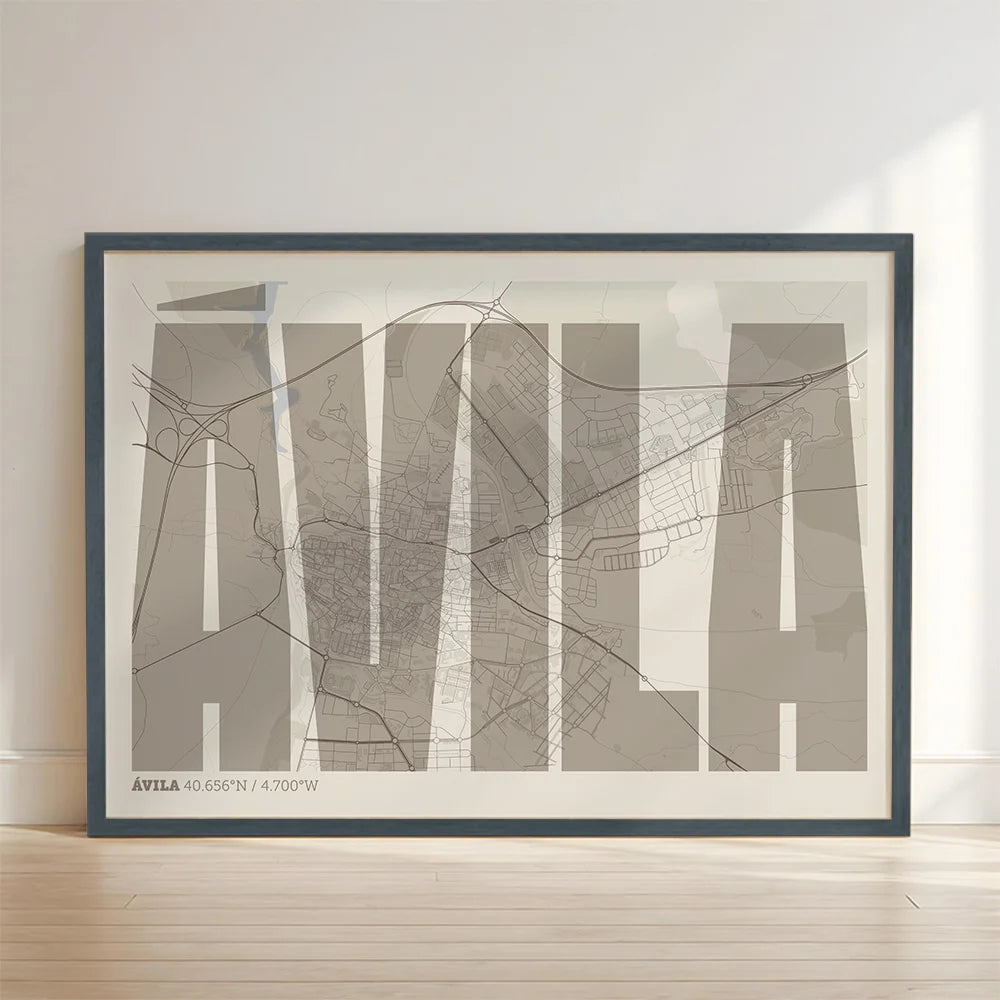 Graphic souvenir of Ávila – Contemporary typographic print