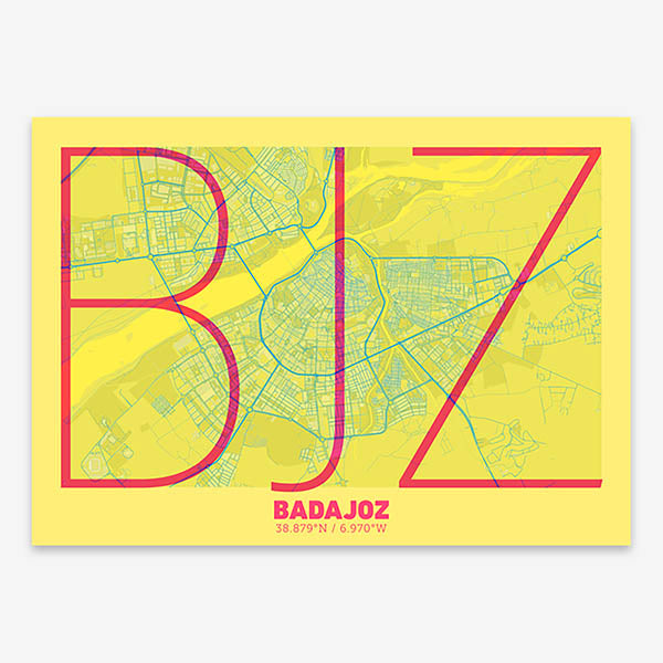 Poster of  composed with letters in extra light font printed on yellow and fuchsia