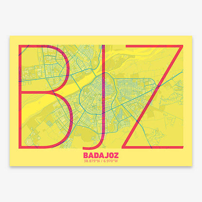 Poster of  composed with letters in extra light font printed on yellow and fuchsia