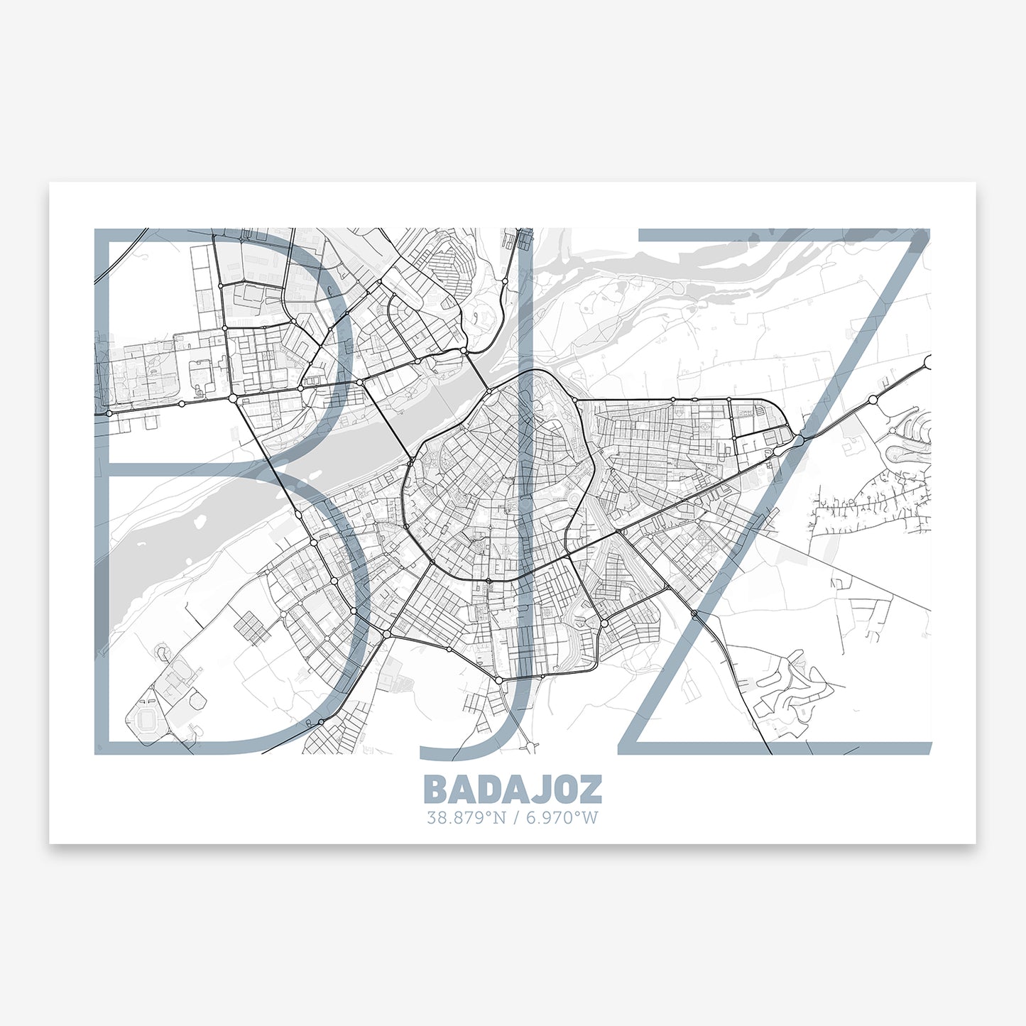 Badajoz Map V07 Urban / No Frame / No