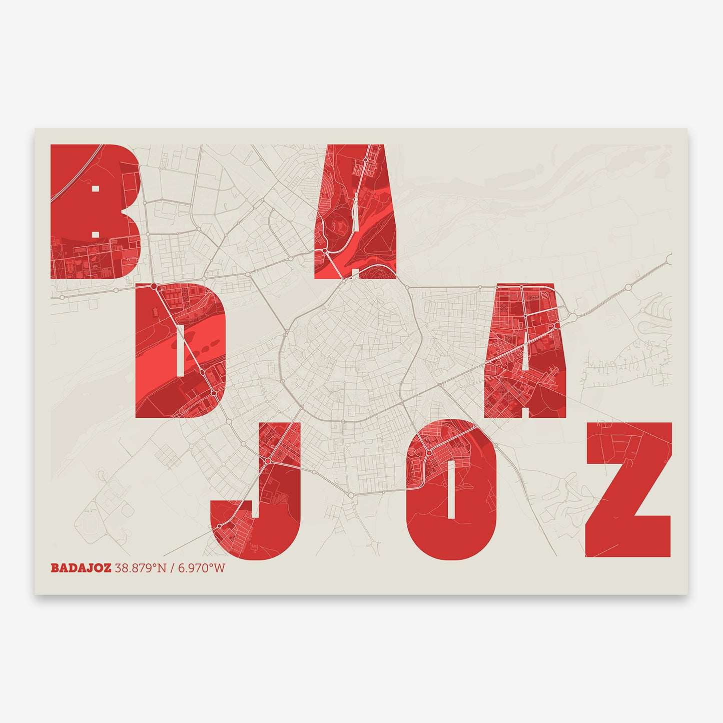 Badajoz Map V08 Boho / No Frame / No