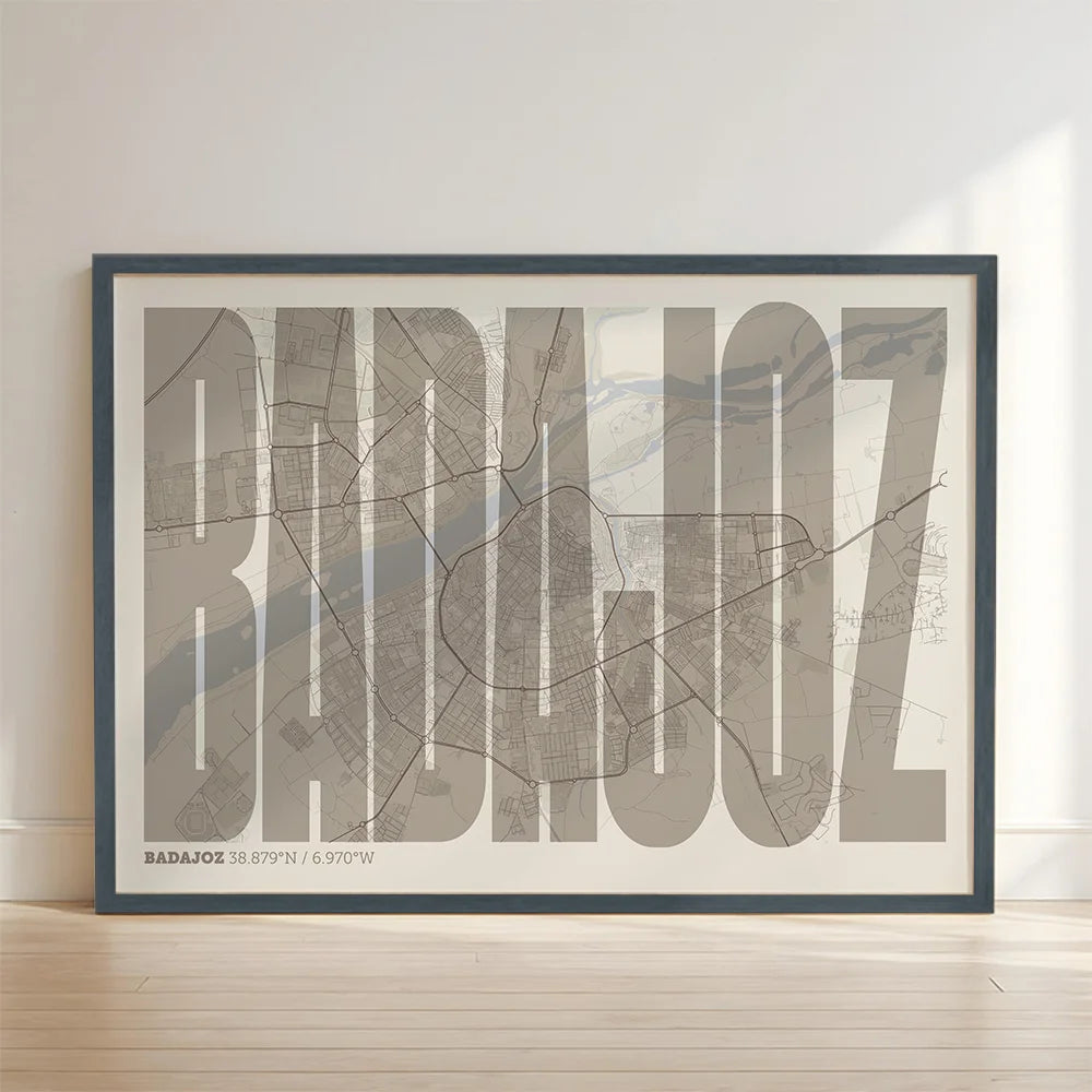 Recuerdo gráfico de Badajoz – Lámina tipográfica contemporánea