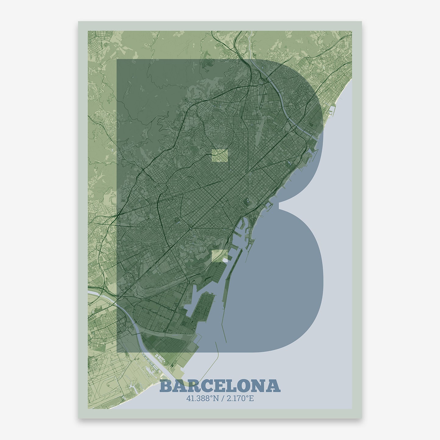 Barcelona Map V02 Kyoto / No Frame / No