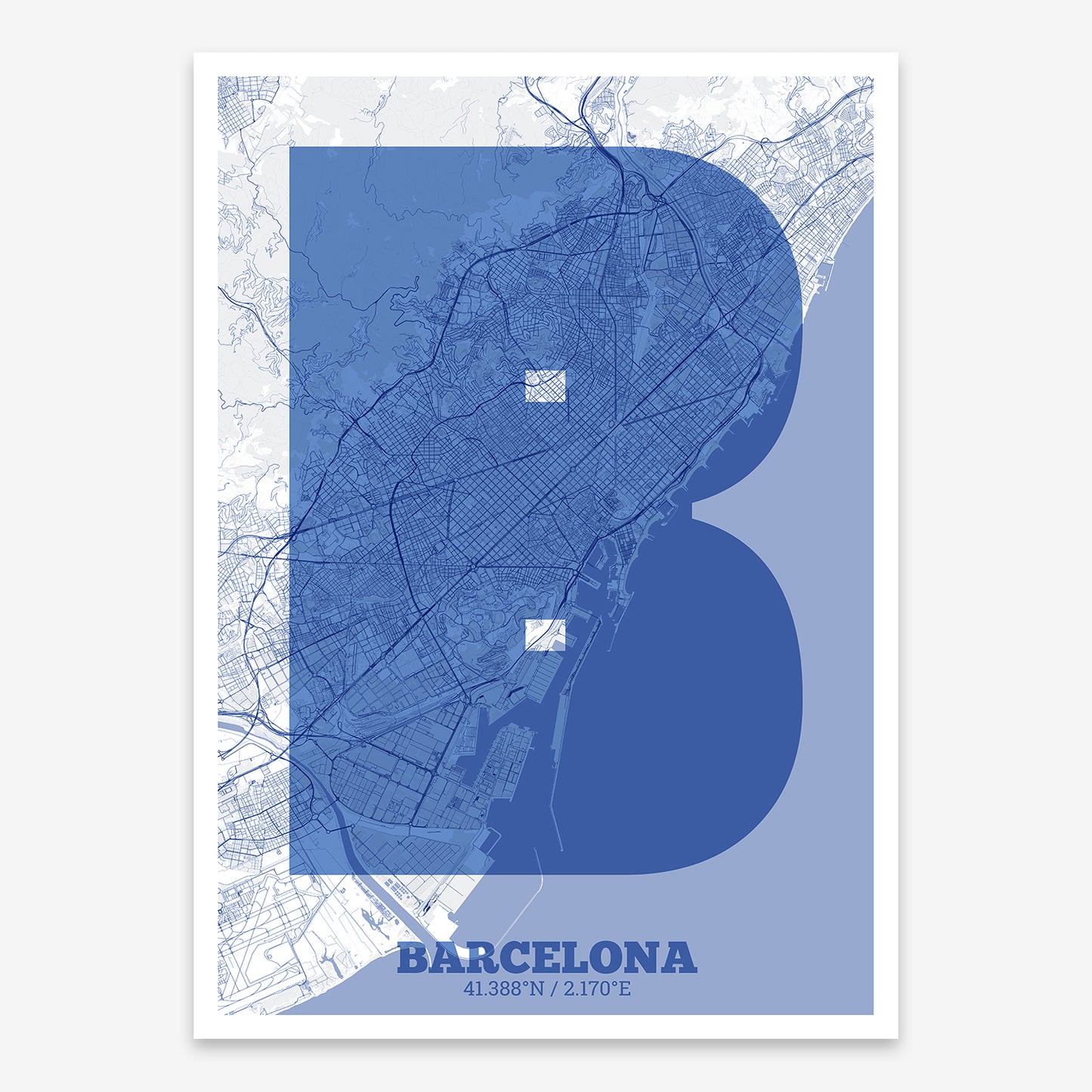 Barcelona Map V02 Med / No Frame / No