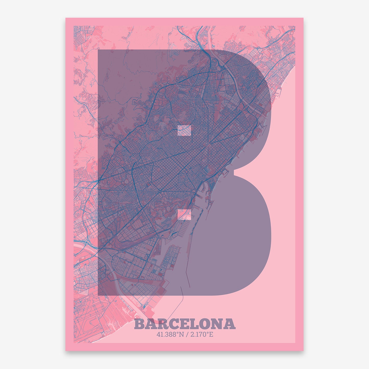 Barcelona Map V02 Tuscan / No Frame / No