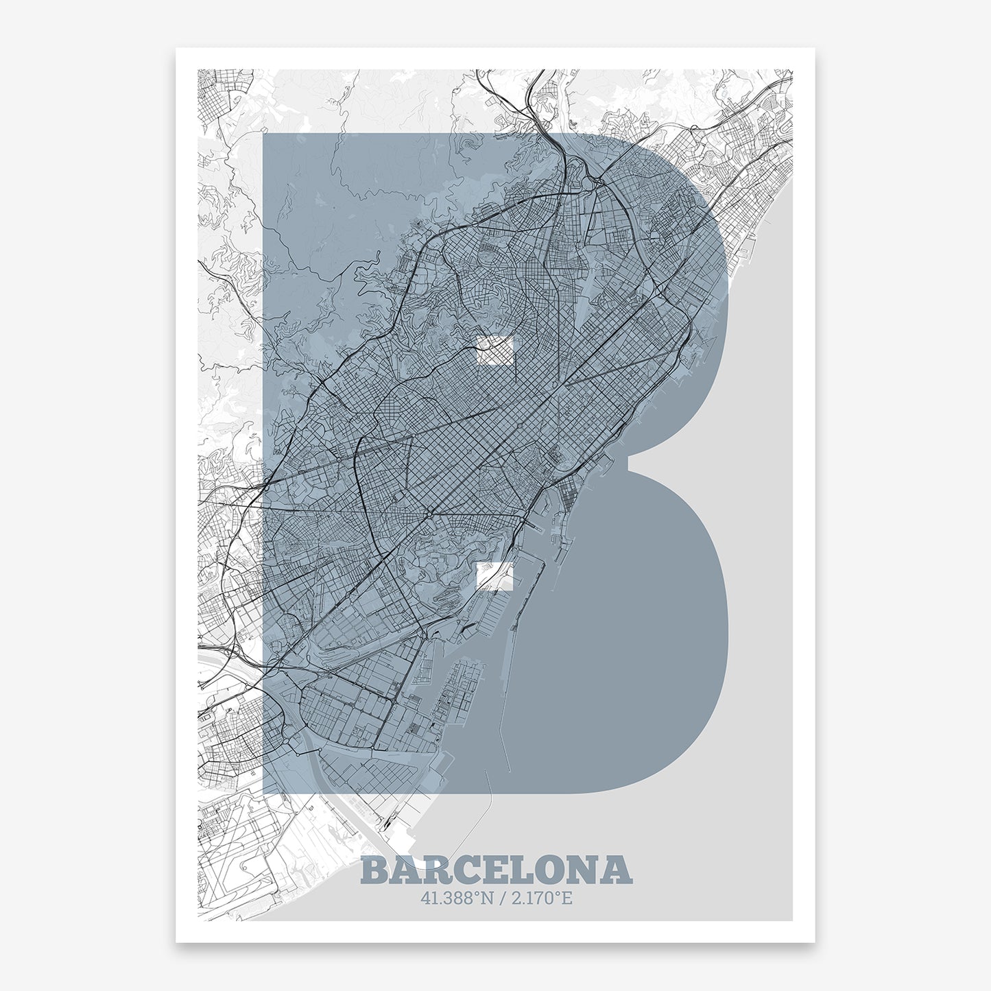 Barcelona Map V02 Urban / No Frame / No