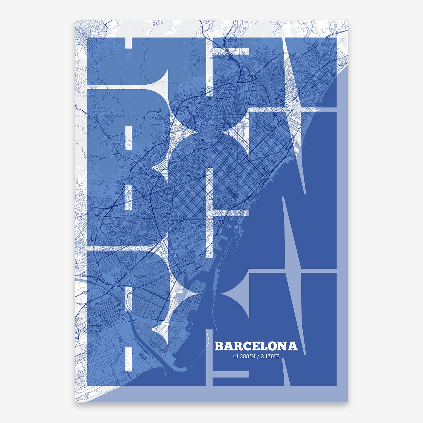 Barcelona Map V03 Med / No Frame / No