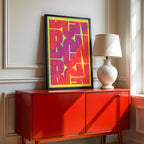 Póster artístico de Barcelona con tipografía geométrica - Decoración personalizada