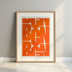 Barcelona art poster with geometric typography - Custom decoration