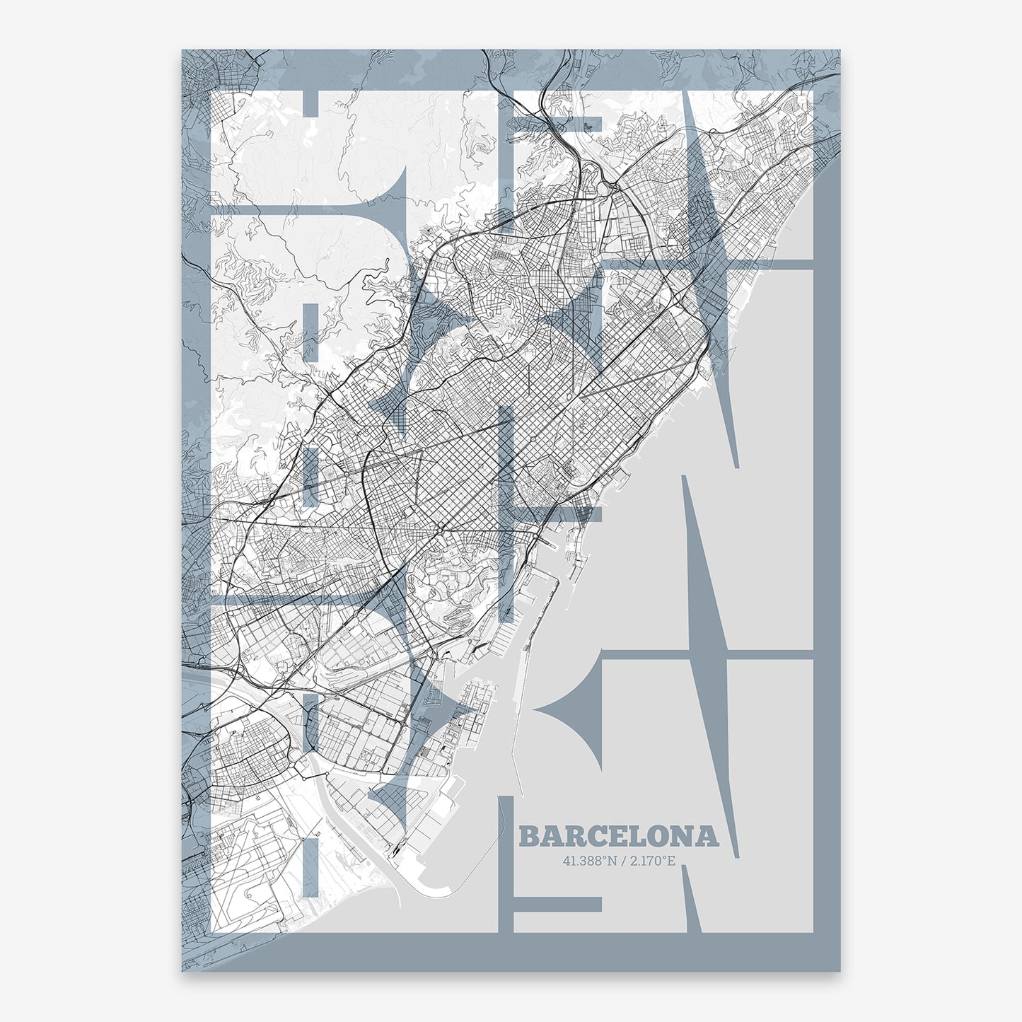 Barcelona Map V03 Urban / No Frame / No