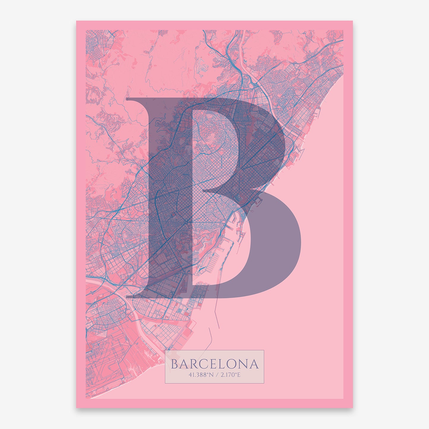 Barcelona Map V06 Tuscan / Frame / No