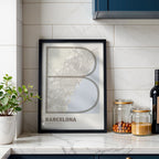 Póster decorativo de Barcelona – Arte tipográfico ultrafino