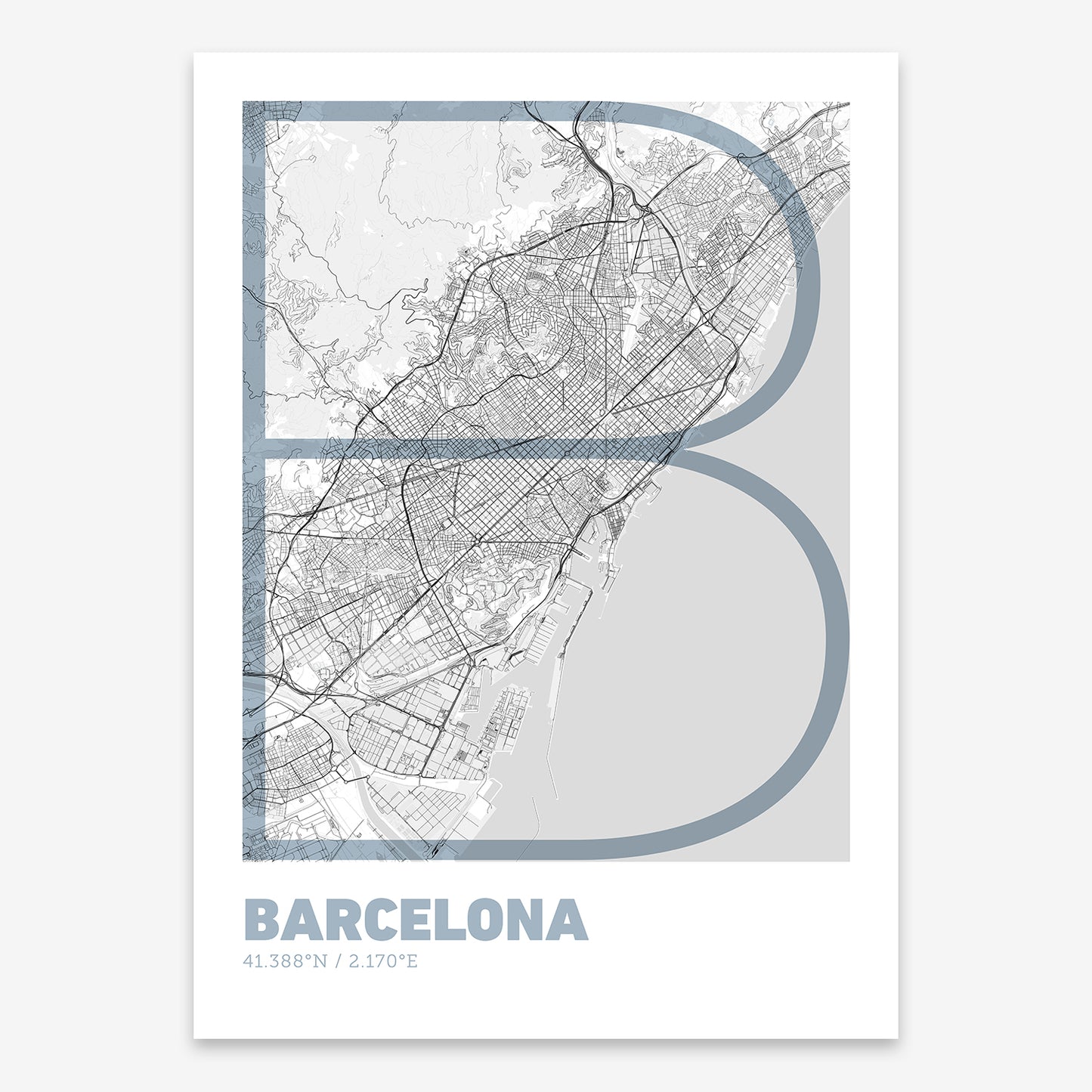 Barcelona Map V07 Urban / No Frame / No