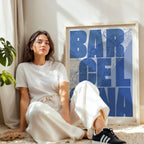 Creative print of Barcelona – Graphic design and typography on a map