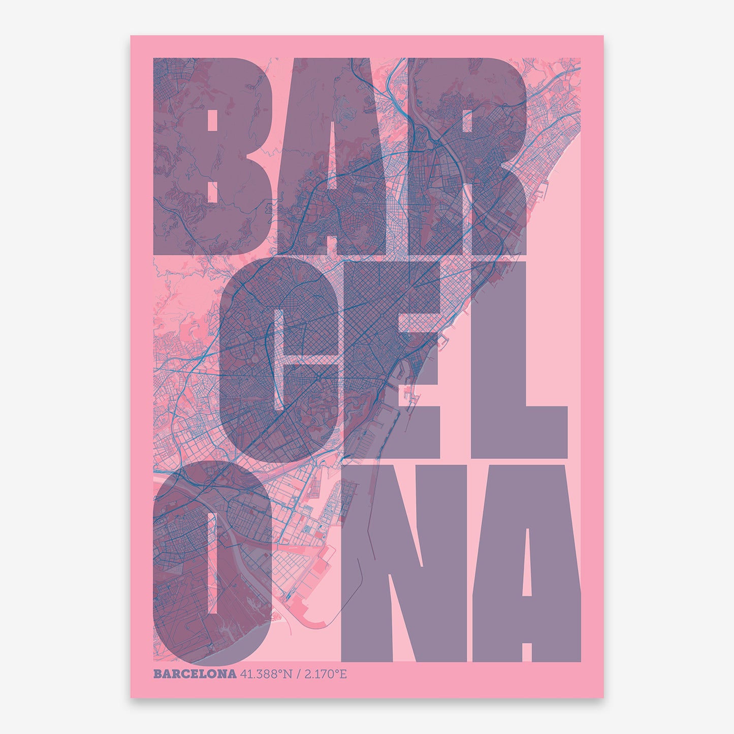 Barcelona Map V08 Tuscan / No Frame / No